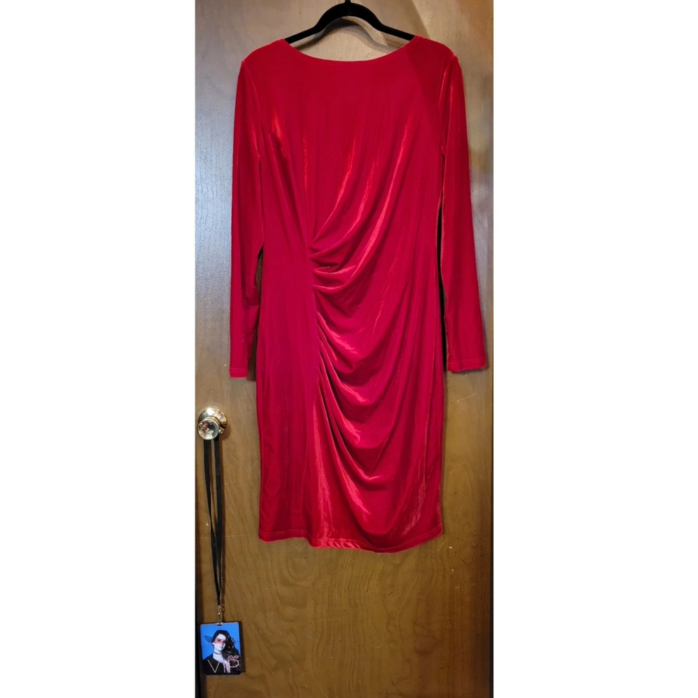 Very hot plus red velvet dress